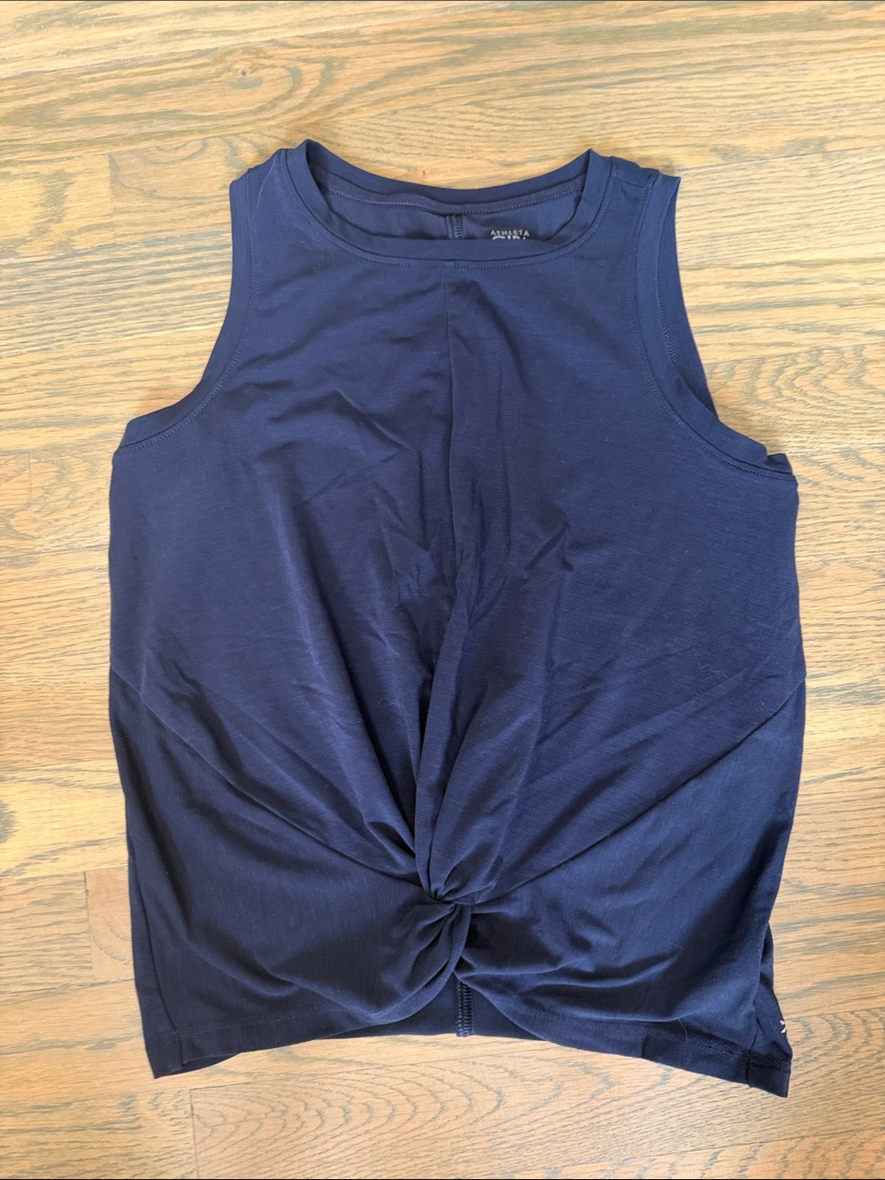 Navy Twist-Front Tank Top